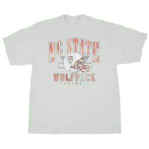 NC State Wolfpack Cement Grey Football Helmet T-Shirt