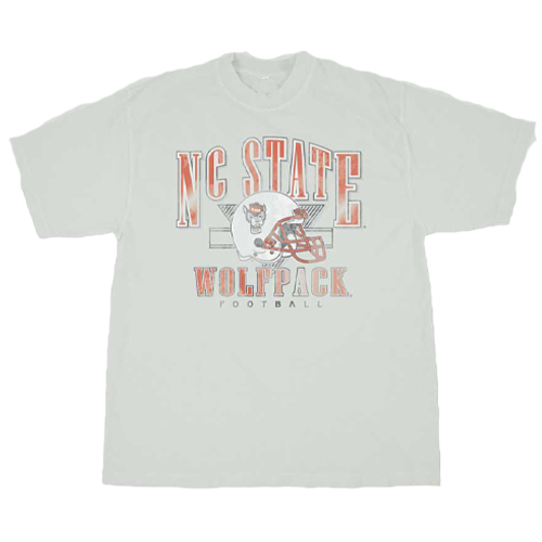 NC State Wolfpack Cement Grey Football Helmet T-Shirt