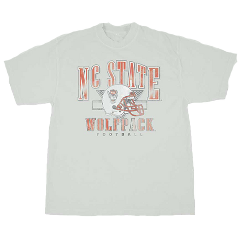 NC State Wolfpack Cement Grey Football Helmet T-Shirt