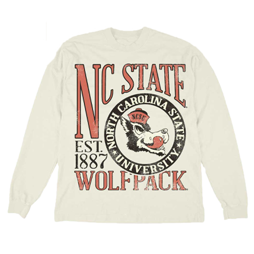 NC State Wolfpack Ivory First Dibs Heavyweight Long Sleeve T-Shirt