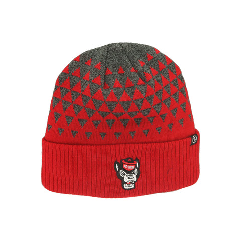 NC State Wolfpack Red and Grey Wolfhead Matrix Knitted Cuff Beanie