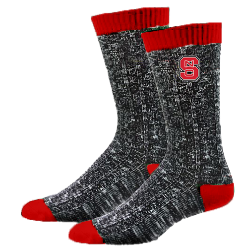 NC State Wolfpack FBF Black Marled Block S Socks