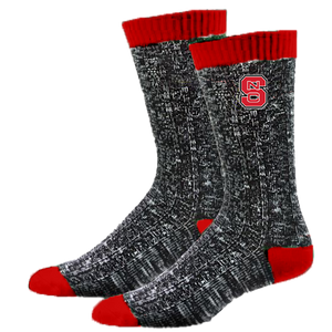 NC State Wolfpack FBF Black Marled Block S Socks