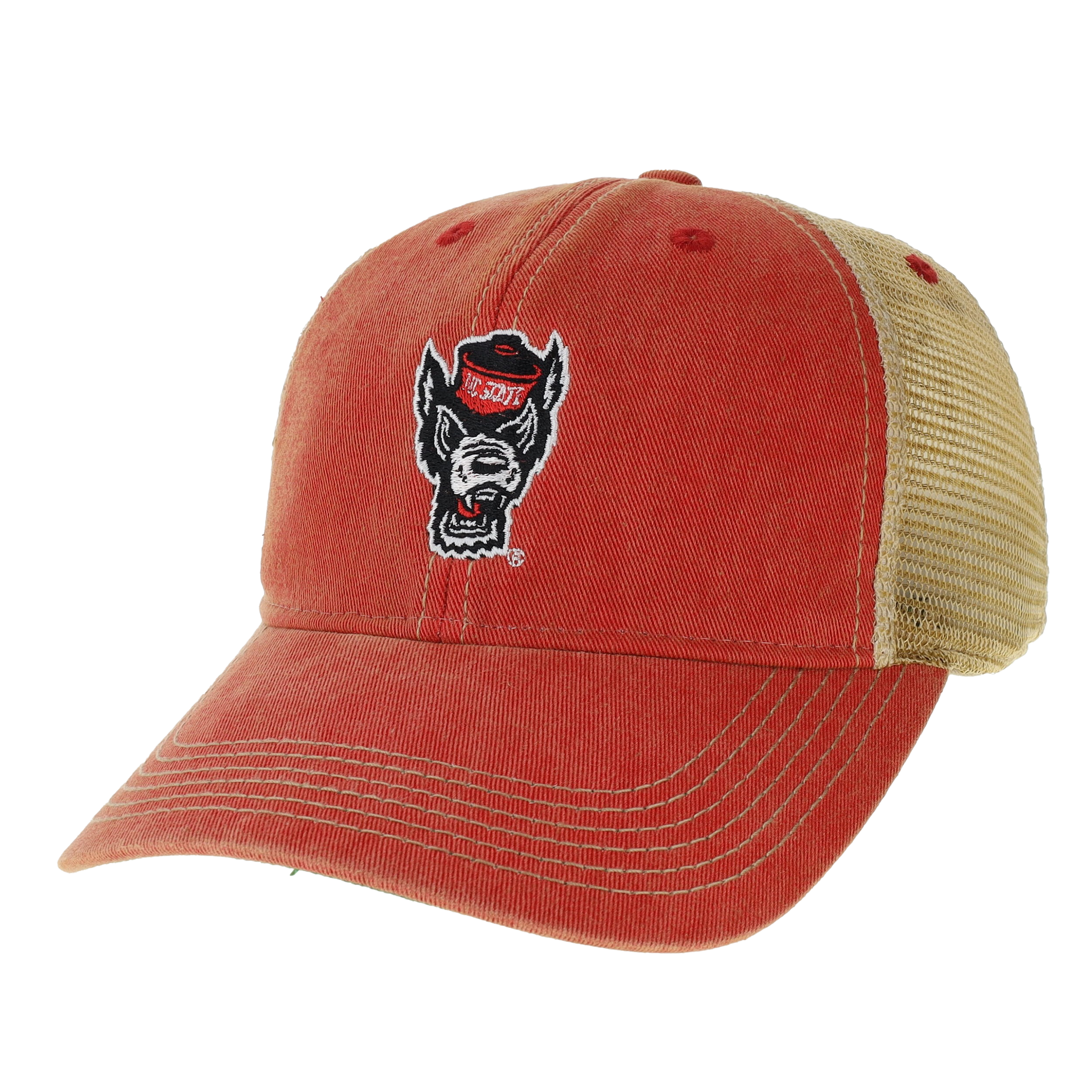 NC State Wolfpack Legacy Youth Scarlet Red Wolfhead Trucker Adjustable Hat