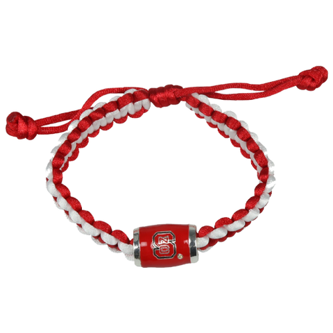 NC State Wolfpack Silk Braided Bracelet w/Block S Charm