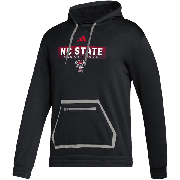 NC State Wolfpack adidas Black 2024 Basketball Pre-Game Hooded Sweatshirt