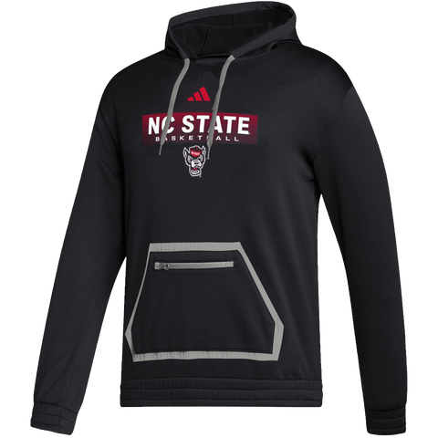 NC State Wolfpack adidas Black 2024 Basketball Pre-Game Hooded Sweatshirt