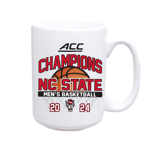 NC State Wolfpack 15oz White Sublimated ACC Basketball Champions Years Mug