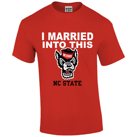 NC State Wolfpack Red I Married Into This Wolfhead T-Shirt