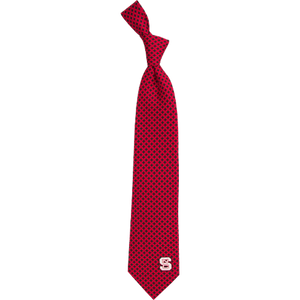 NC State Wolfpack Red and Black Diamante Tie