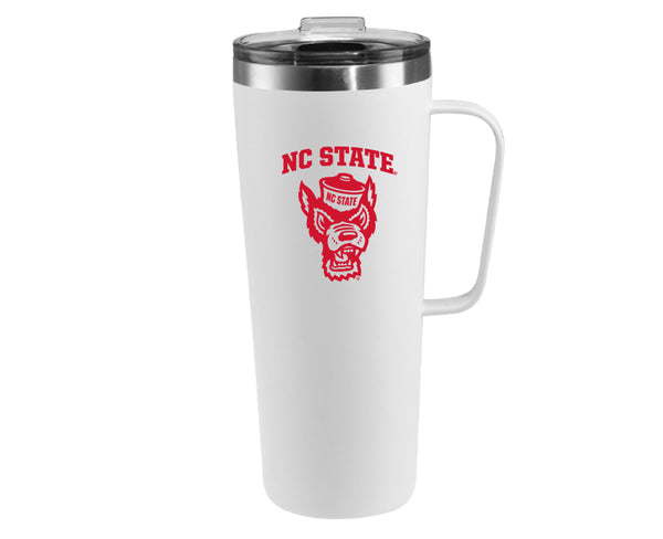 NC State Wolfpack Simple Modern White 40 oz Trek Tumbler with Handle