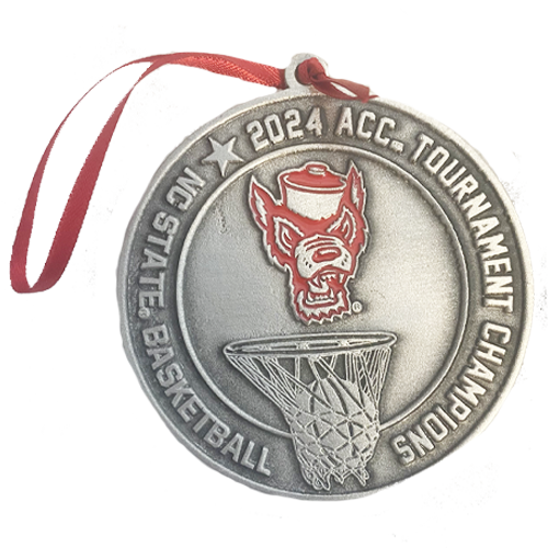 NC State Wolfpack 2024 ACC Men's Basketball Champions Pewter Ornament