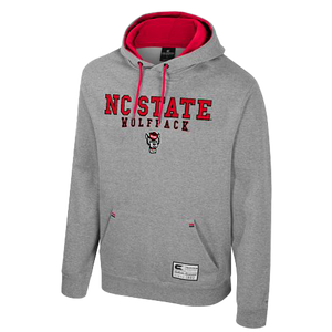 NC State Wolfpack Heather Grey Embroidered Hooded Sweatshirt