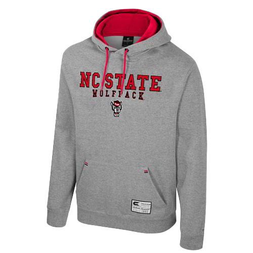 NC State Wolfpack Heather Grey Embroidered Hooded Sweatshirt