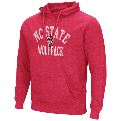 NC State Wolfpack Red Arched Wolfhead Hooded Sweatshirt