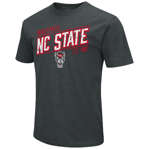 NC State Wolfpack Heathered Black Slant Playbook T-Shirt