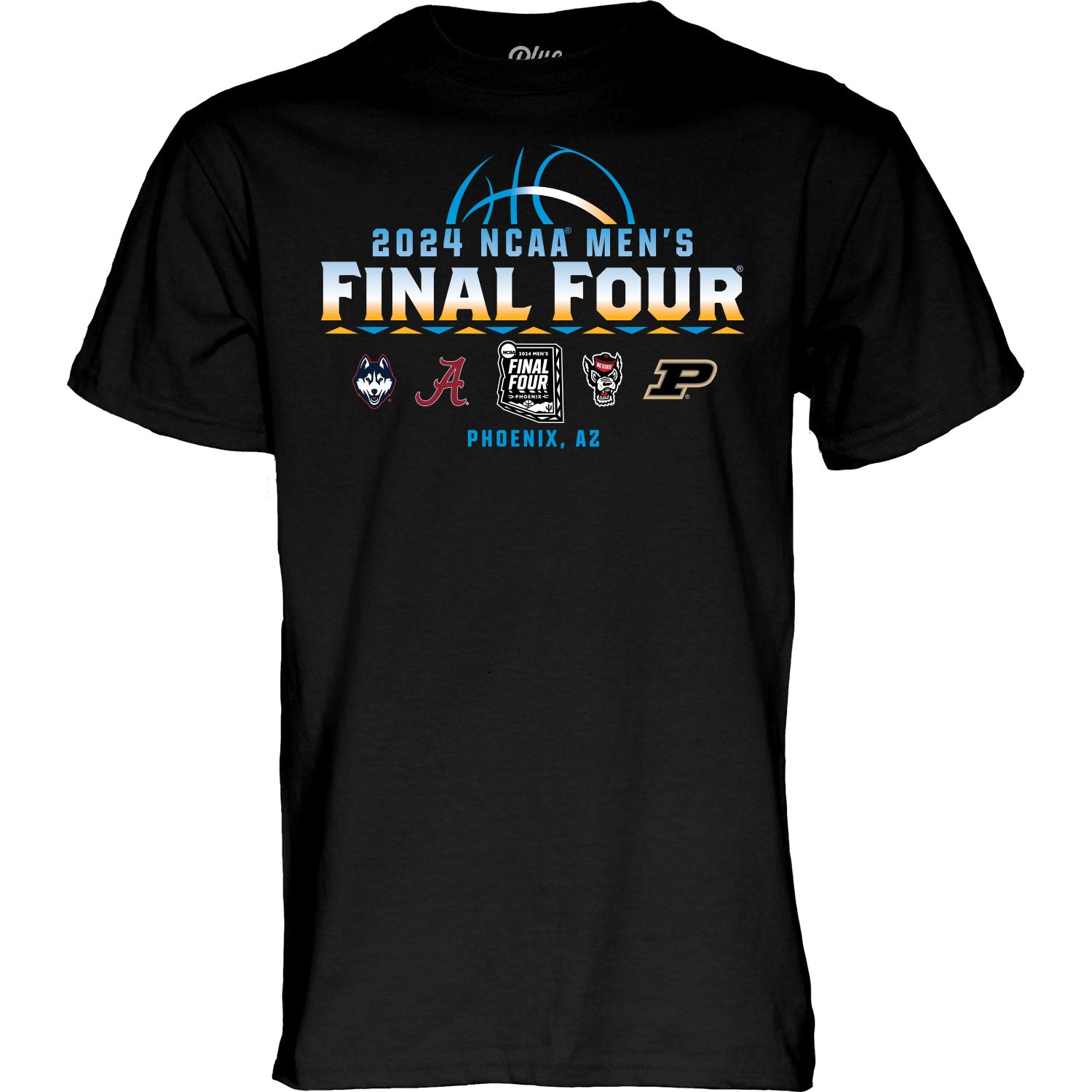 NC State Wolfpack 2024 Men's Basketball Final Four Teams Black T-Shirt