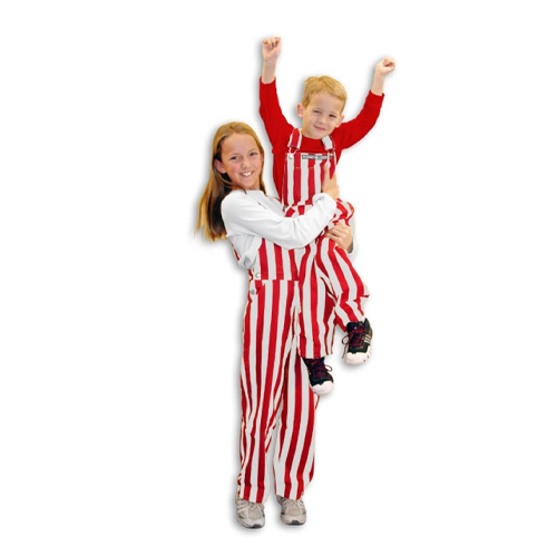 NC State Wolfpack Youth Unisex Red and White Striped Game Day Overalls