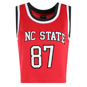 NC State Wolfpack Hype and Vice Red #87 Cropped Basketball Jersey