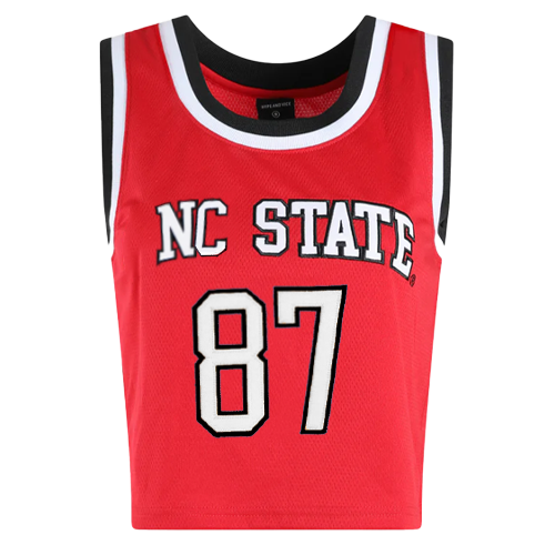 NC State Wolfpack Hype and Vice Red #87 Cropped Basketball Jersey