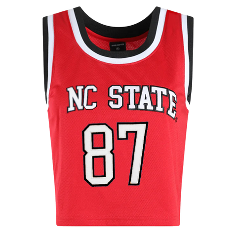 NC State Wolfpack Hype and Vice Red #87 Cropped Basketball Jersey