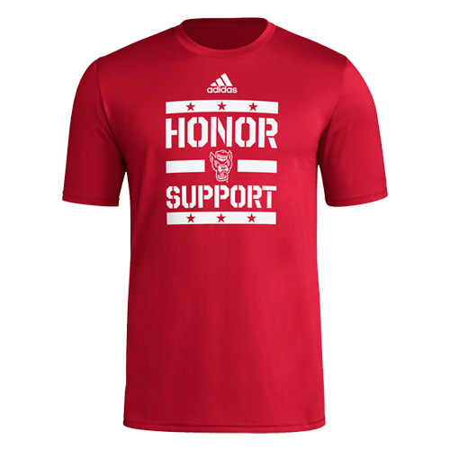 NC State Wolfpack adidas Red Honor and Support Pregame Creator T-Shirt