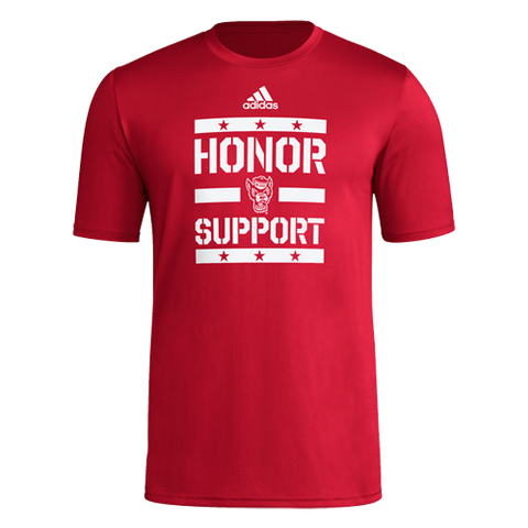 NC State Wolfpack adidas Red Honor and Support Pregame Creator T-Shirt