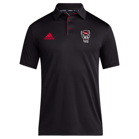 NC State Wolfpack 2024 Adidas Black Sideline Coaches Polo