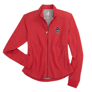 NC State Wolfpack johnnie-O Women's Heathered Red Tomi Full Zip