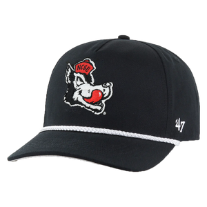 NC State Wolfpack '47 Brand Hitch Black Slobbering Wolf Rope Adjustable Hat