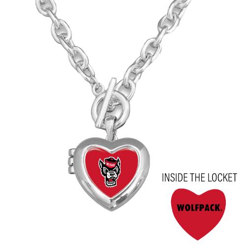 NC State Wolfpack Bella Wolfhead Locket Necklace