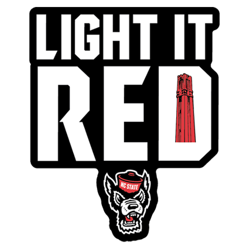 NC State Wolfpack Light It Red Rugged Sticker