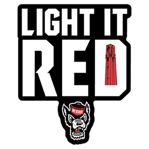 NC State Wolfpack Light It Red Rugged Sticker