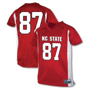 NC State Wolfpack Youth Red and White #87 Football Jersey