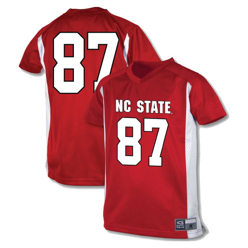 NC State Wolfpack Youth Red and White #87 Football Jersey