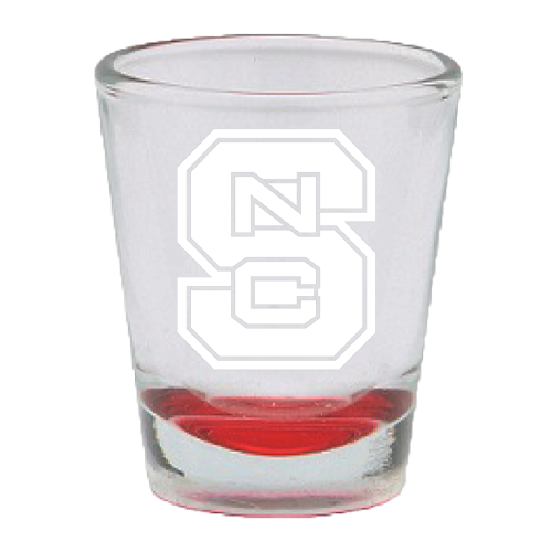 NC State Wolfpack 1.5oz Red Bottom Block S Shot Glass