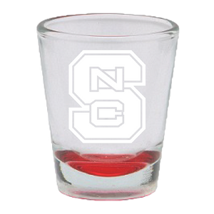 NC State Wolfpack 1.5oz Red Bottom Block S Shot Glass