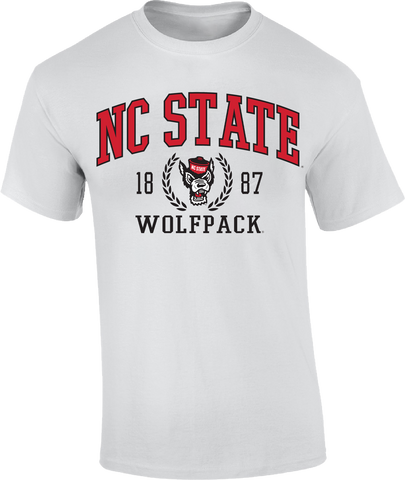 NC State Wolfpack TRT White 1887 Wolfhead T-Shirt