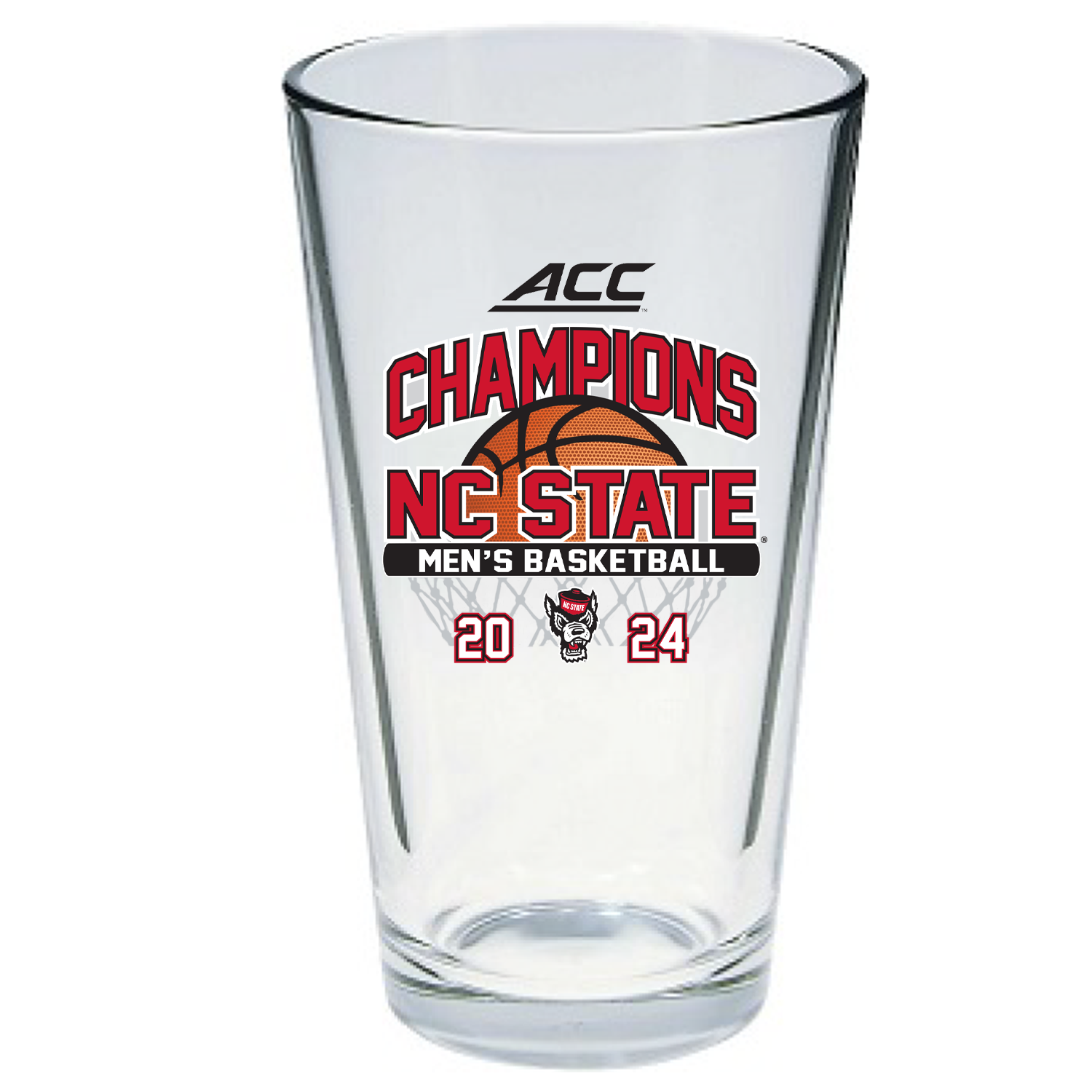 NC State Wolfpack ACC Basketball Champions Years 16 oz Pint Glass