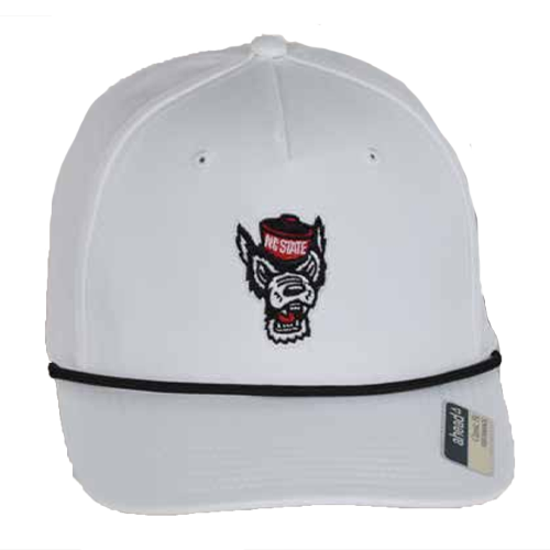 NC State Wolfpack White Wolfhead Structured Rope Adjustable Hat