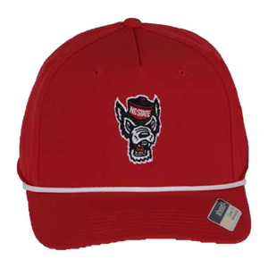 NC State Wolfpack Red Wolfhead Structured Rope Adjustable Hat