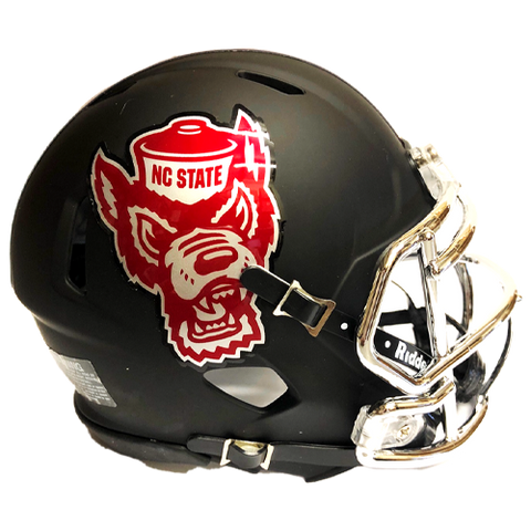 NC State Wolfpack Black Howl Wolfhead Replica Mini Speed Helmet