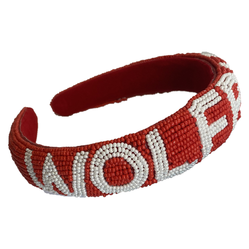 NC State Wolfpack Red and White Wolfpack Beaded Headband