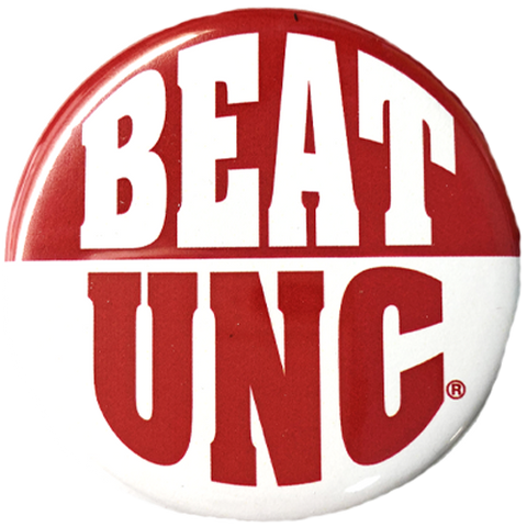 NC State Wolfpack Red and White Beat UNC Button