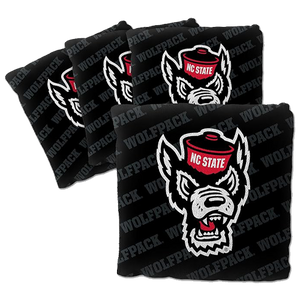 NC State Wolfpack All Over w/ Wolfhead Cornhole Bags