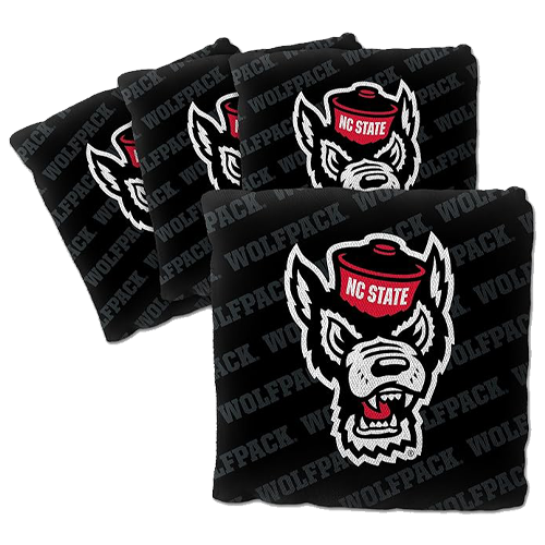 NC State Wolfpack All Over w/ Wolfhead Cornhole Bags