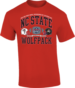 NC State Wolfpack Red 2024 Go Bowling Military Bowl T-Shirt