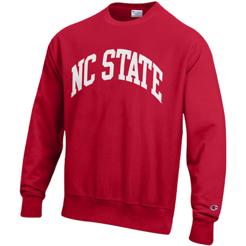 NC State Wolfpack Champion Red Reverse Weave Arch Crewneck Sweatshirt