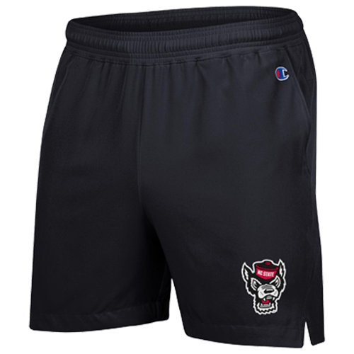 NC State Wolfpack Men's 5" Inseam Woven Black Wolfhead Short