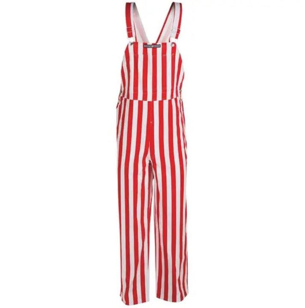 NC State Wolfpack Toddler Unisex Red and White Striped Game Day Overalls